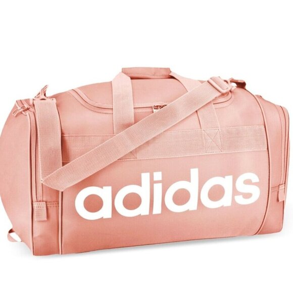 Adidas Unisex Santiago Large Duffel Bag Pink White - Picture 6 of 6